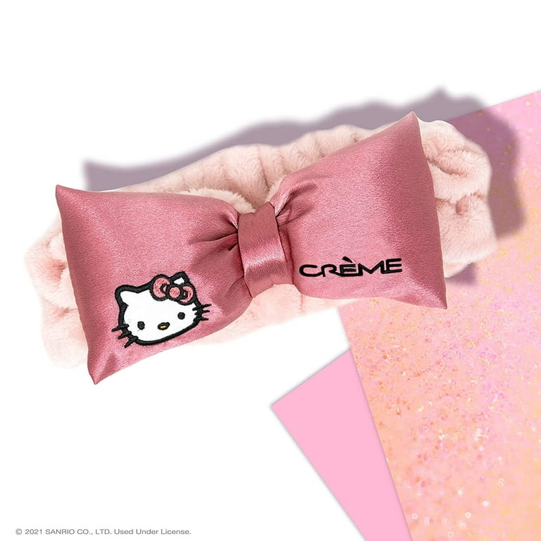 The Crème Shop Hello Kitty Pink Satin Plush Spa Headband 