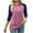 Hot Pink, variant on Summer Tops for Women 2026 Collared Women's Round Neck 3/4 Sleeve Raglan Sleeve Color Blocked T-shirt Top Watermelon Red XL