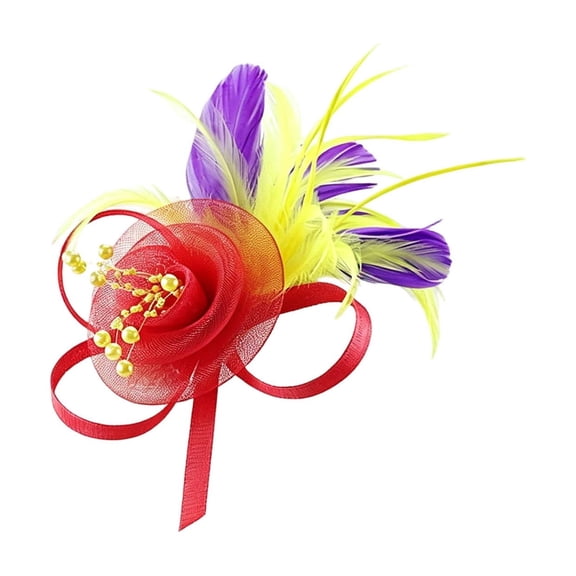 SRZYMJ Fascinators Hats with Feather for Women 2026 Derby Hats Small Tea Party Hat with Headband