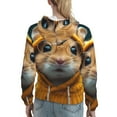 thumbnail image 7 of Uemuo Modern Yellow Sweater Guinea Pig Pattern Women's Hoodie with Eye-catching Drawstrings- Casual Pullover Hoodie with Kangaroo Pocket, Stylish Hooded Sweatshirt-Small, 7 of 7