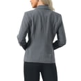 thumbnail image 3 of INSPIRE CHIC Striped Blazer for Women's Notched Lapel One Button Long Sleeve Work Office Suit Jackets S Dark Gray, 3 of 5