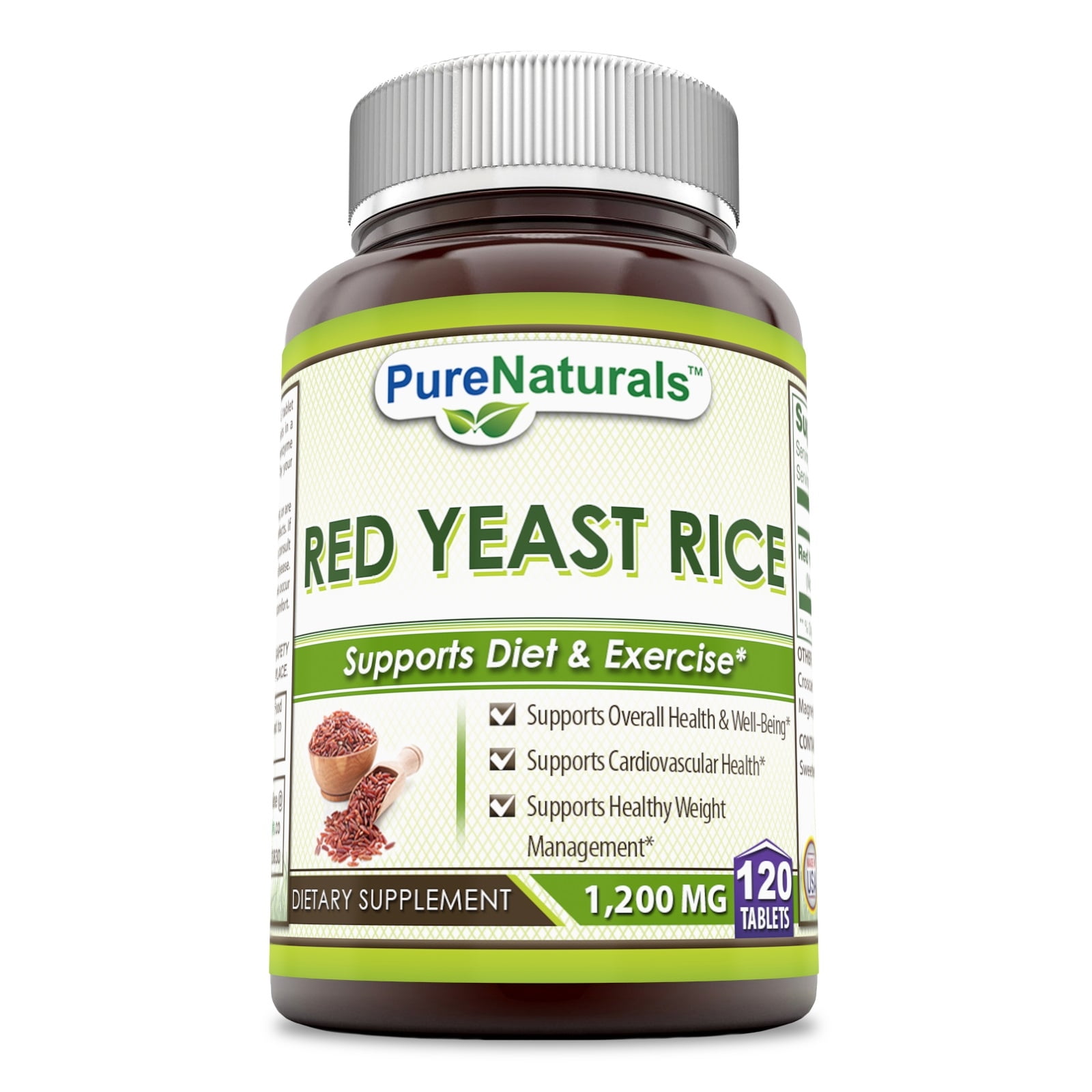 Pure Naturals Red Yeast Rice 1200 Mg 120 Tablets