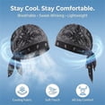 thumbnail image 4 of 1Pack Paisley Cooling Headscarf Cap Set Bandana Beanie, Breathable, Adjustable Straps (Black), 4 of 8
