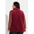 thumbnail image 5 of CASSIE LIZ Plus Size Vests 3X Womens Fashion Wine Red Fleece Sherpa Fall Vests Zip Up Ladies Casual Vests Fuzzy Winter Vest Jackets Lightweight Sleeveless Loose Fit Vests with Pocket 3XL 22W 24W, 5 of 12