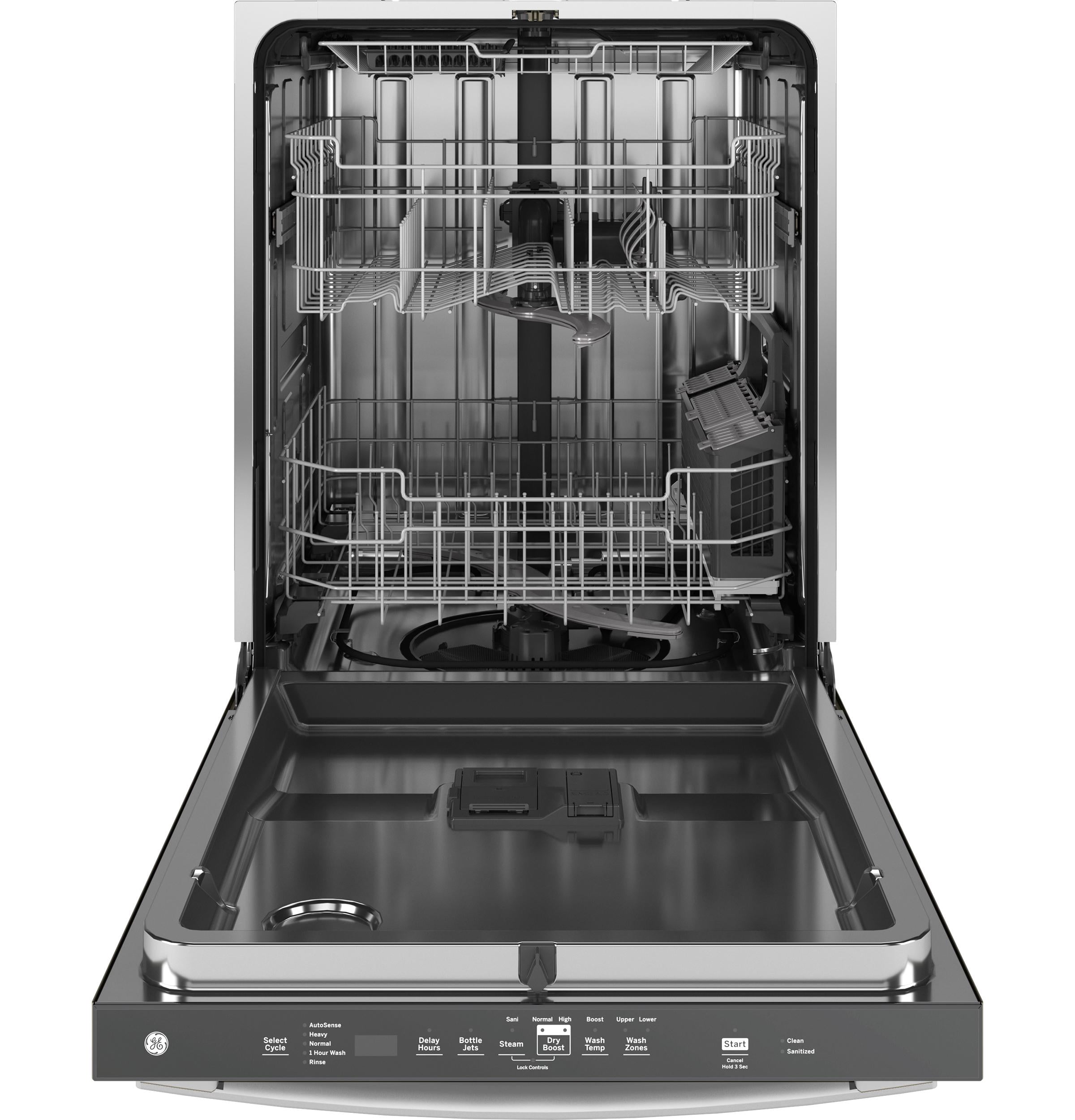 General Electric Top Control with Stainless Steel Interior Dishwasher with Sanitize Cycle in White GDT670SGVWW