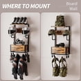 thumbnail image 2 of Motorcycle Helmet Holder Wall Mounted, Helmet Holder Wall Mount with Helmets Rack and Hooks for for 6 Helmets, Riding Suits & Accessories, Sturdy Construction Storage Organizer for Entryway or Garage, 2 of 18