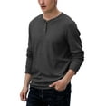 thumbnail image 2 of Anygrew Mens shirts Long Sleeve Henley Shirt Waffle Shirt for Men, 2 of 4