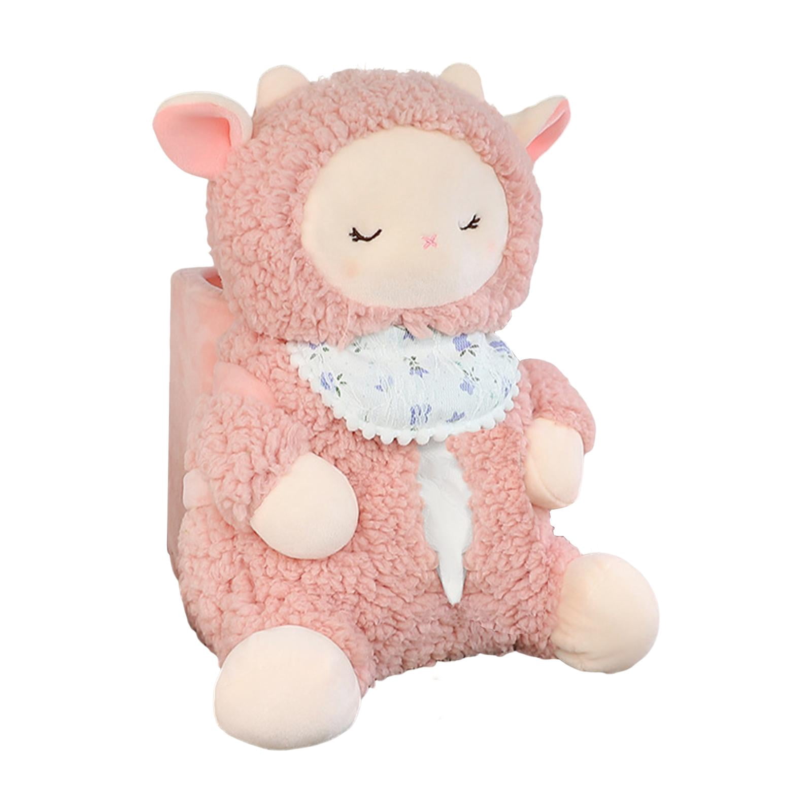 Car Cartoon Tissue Box Holder Tissue Container for Tray Storage Bucket ,Napkin Box Paper Storage Box ,Cute Plush Tissue Holder sheep