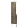 thumbnail image 3 of Prepac Milo Mid-Century Modern Tall Bookcase with Adjustable Shelves, Two Doors, and Brushed Brass-Finished Knobs, Drifted Gray, 3 of 12