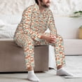 thumbnail image 7 of Honeii Train1 Pattern Mens Pajamas Set,2pcs Men's Lounge Long Sleeve Sleep Shirt and Pajama Bottoms Sleepwear Set,Mens Pjs Sets-Large, 7 of 7