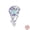 PAC919, variant on 925 Sterling Silver Purple Series Charms - Chameleon, Butterfly, Balloon - Fits Bracelets