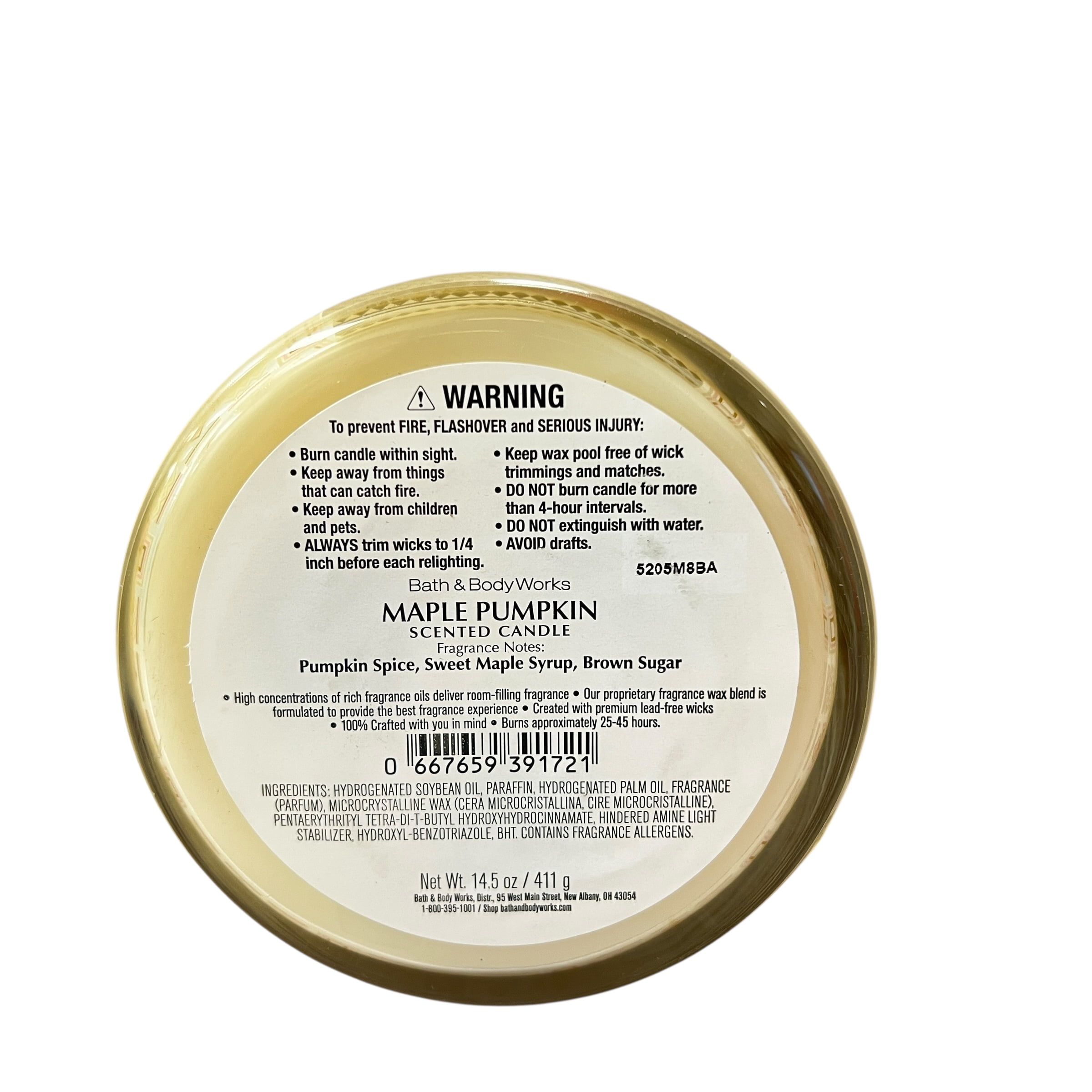 Bath & Body Works Maple Pumpkin Scented 3 Wick Candle 14.5 oz