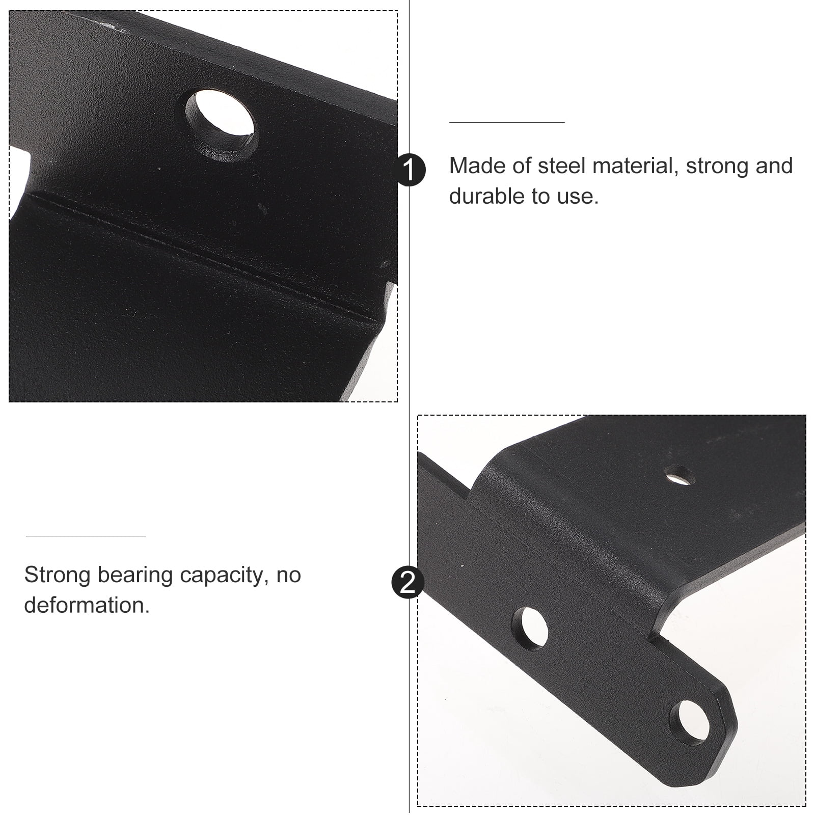 OUNONA  2 Pcs Shelf Brackets Support DIY Kitchen Storage Angled Black