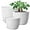 White Speckles, variant on 12/10/9 Large Modern Plant Pots, Plastic Planters with Drainage Holes and Saucers for Indoor Outdoor Plants Flowers, White Speckles