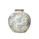 thumbnail image 1 of Creative Co-Op Df2720 Jarrón Con Diseño Floral De Terracota De 8 Pulgadas De Alto Y Acabado Craquelado, Color Azul, 1 of 7