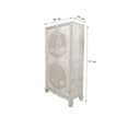 thumbnail image 5 of Tall Antique Armoire - White Solid Wood Storage Cabinet - 2 Door Wardrobe - Home Decor, 5 of 5