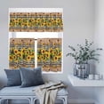 thumbnail image 6 of 3 Piece Kitchen Curtains and Valances Set Spring Sunflower Cafe Curtains 36 Inch Length Checkered Star Farmhouse Retro Valance & Tier Curtain for Living Room Bedroom Small Window 54"x18"+27"x36"*2, 6 of 6
