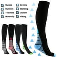 thumbnail image 2 of 1 pair Compression Socks For Men & Women Varicose Veins Anti-Fatigue Flight Running Gray-S/M, 2 of 12