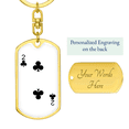 thumbnail image 3 of 2 of Clubs Gambler Stainless Steel or 18k Gold Premium Swivel Dog Tag Keychain, 3 of 16
