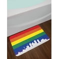thumbnail image 2 of Pride Bath Mat, City Building Silhouettes of Sydney on Rainbow Flag Partner Love Illustration, Plush Bathroom Decor Mat with Non Slip Backing, 29.5" X 17.5", Multicolor, by Ambesonne, 2 of 2