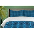 thumbnail image 4 of Ambesonne Geometric Duvet Cover Sets, Concentric Circles Art, 2-King, Azure Blue and Dark Blue Grey, 4 of 7