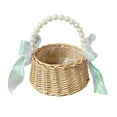 thumbnail image 1 of Tholdsy Cesta de flores romántica para dama de honor, ceremonia de compromiso de boda, diseño Simple, cestas tejidas para portador de Videojuegos y accesorios Tipo 3, 1 of 6