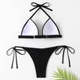thumbnail image 5 of Women's Bikini Set Fashion Two Piece Sexy Swimsuit with Removable Bra Pads No Underwire for Beach Vacation,Black,L, 5 of 9