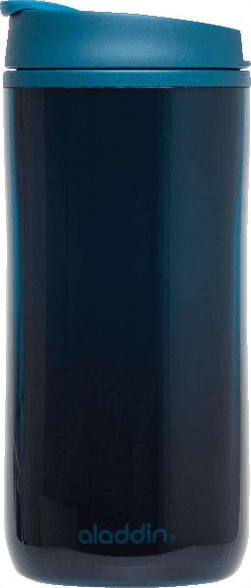 Vintage 34 oz Aladdin Insulated Travel Coffee Cup Mug BLUE/Black CLEAN! euc!