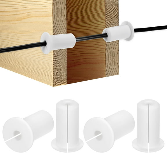 Uxcell 4-Pack Cable Routing Kit, 3/4 Inch Wall Hole Silicone Feed Through Wall Grommet Cover Bushing for Ethernet Cable White