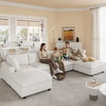 thumbnail image 5 of Sdorens Modular Sectional Sofa,118" Sectional Couches for Living Room,Oversized Convertible Wide Seater,3 Seater with Ottoman for Living Room Set,Covers Washable&Replaceable,Beige, 5 of 17