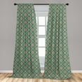 thumbnail image 5 of Ambesonne Mandala Curtains, Floral Eastern, Pair of 28"x84", Jade Green Pale Pink, 5 of 5