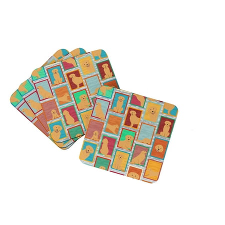 

Lots of Golden Retriever Foam Coaster Set of 4 3.5 in x 3.5 in