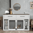 thumbnail image 3 of MCombo Wooden Dog Crate Furniture, Dog Kennel Pet House End Table with Large Drawers, Pet Crate for Small/Medium Dogs 1858, 3 of 7