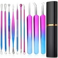 thumbnail image 3 of 10pcs Blackhead Remover Tool Kit Stainless Steel Pimple Popper Tool Comedones Extractor for Forehead Face Nose Multifunction Acne Needle Tool with Metal Case for Travel Home Use, 3 of 6