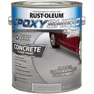 RUST-OLEUM 225359 Epoxy Shield Gray Base Single Part 1-Gallon Armor Concrete Floor Paint, 1 gal,