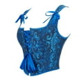 thumbnail image 4 of LEKODE corset tops for women steel boned corset pinstripe corset mens shawl Corset Tops For Women Bustier Lingerie Lace Waist Bodysuit Blue S, 4 of 8