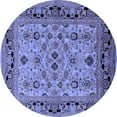thumbnail image 1 of Ahgly Company Indoor Round Oriental Blue Industrial Area Rugs, 3' Round, 1 of 4
