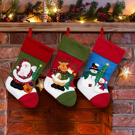Imperial Home 18” 3 Pc Set Classic Christmas Stocking (3D)