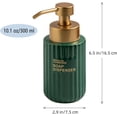 thumbnail image 6 of Vertical Stripe Ceramic Soap Dispenser with Gold Lettering, Foaming Hand Soap Dispenser for Bathroom (Matte White), 6 of 10