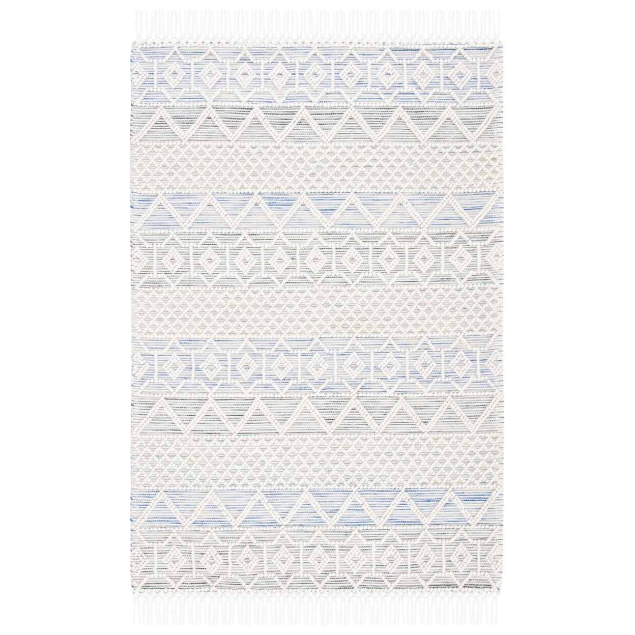 SAFAVIEH Natura Dortha Geometric Area Rug, Ivory/Light Blue, 4' x 6'