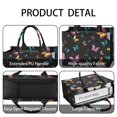 thumbnail image 4 of Large Capacity Tote Bag,Black Pink Blue Butterfly Pattern Handbag Fashion Luxury Tote Bag,15.7"x13"x 5.1" Inches,Laptop Compatible, 4 of 6