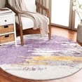 thumbnail image 4 of Carvapet Round Area Rug, Non-Slip Washable Circle Rug for Kitchen Bathroom Living Bedroom, Super Soft Absorbent Carpet Low Pile, 5ft, Purple, 4 of 7