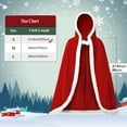 Adult Children Christmas Santa Robe Cape, Velvet Red Hooded Cloak Party Costume Masquerade Cape