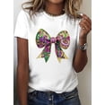 thumbnail image 1 of Camiseta con estampado de máscara de Mardi Gras, cuello redondo, manga corta, informal, para verano y primavera. Ideal para mujeres adultas, hombres, mujeres, adolescentes, jóvenes., 1 of 6
