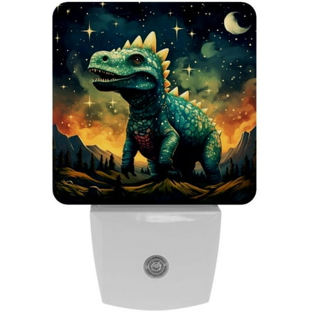 

Starry Sky Dinosaur LED Square Night Light - Compact and Energy Efficient Illumination for Bedrooms and Bathrooms - Plug-in Wall Lamp with Auto Sensor