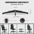 thumbnail image 2 of 2500 lbs Capacity Office Chair Base – 28" Heavy Duty Replacement, Universal Computer Desk Chair Stool Base Part, Reinforced Metal Legs, Black, 2 of 5