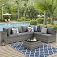 thumbnail image 2 of ELPOSUN Patio Furniture Set, 7-Piece Patio Furniture Set with Coffee Table & Waterproof Covers, All-Weather Wicker Outdoor Sectional for Backyard Balcony, Gray, 2 of 8
