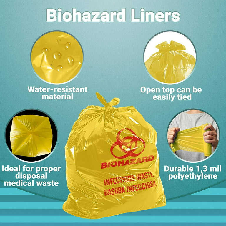  20-30 Gallon Medical Waste Trash Bags - 1.3 Mil - 200/case