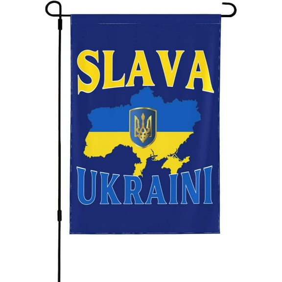 Slava-Ukraini flags Glory-To Ukraine 12 * 18 Double-Side Garden Banner No Flagpole