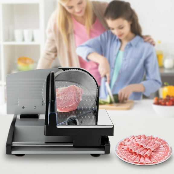 Stainless Steel Meat Slicer, 200W, Adjustable Thickness, 90 RPM – Versatile Slicing Machine for Meat, Bread, Fruit & More